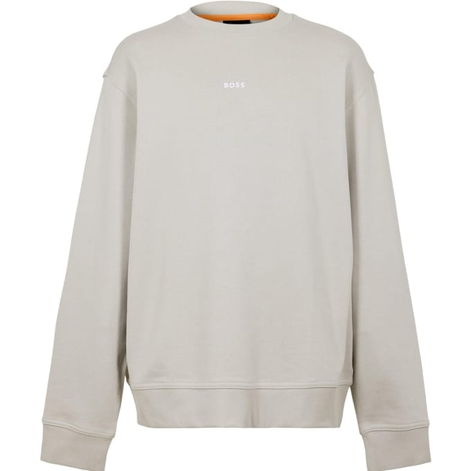 Boss Heren Wesmallcrew Logo Sweater (Licht Beige)