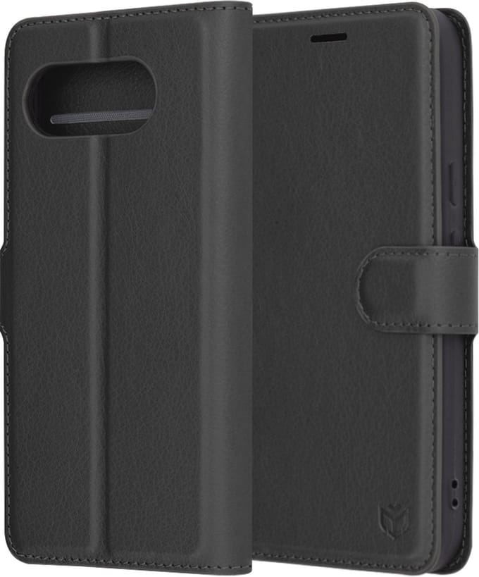 Hoesje geschikt voor Google Pixel 9a - Techsuit Leather Folio Book Wallet Case - Zwart