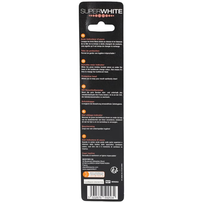 Superwhite® Refill Sonique Zwart 2 Tandenborstel