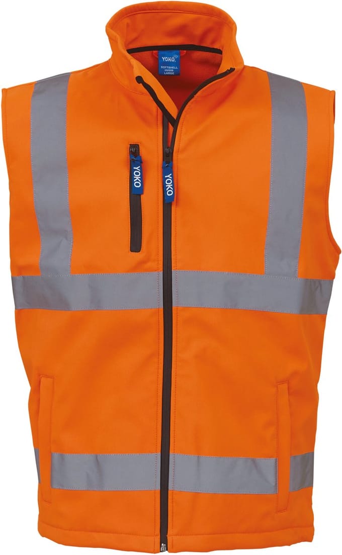 Yoko Signalisatiegilet van softshell YHV006 - Hi Vis Orange - M