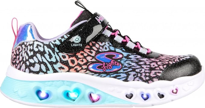 Skechers Flutter Heart Lights - Loves Meisjes Sneakers - Zwart/Multicolour