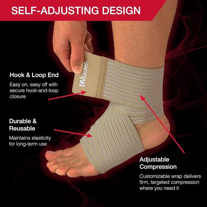 Steunwikkel - Elastische bandage - Spierondersteuning - Ademende stof - 7.6 x 71.1 cm - N.v.t.