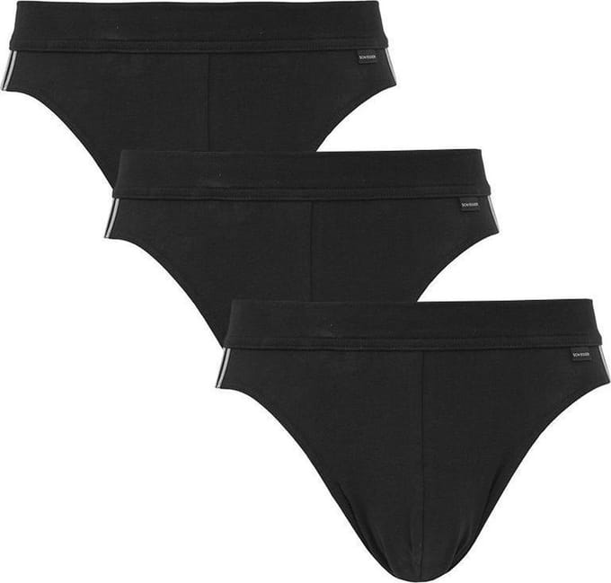 Schiesser Cotton Stretch Rio Heren Slip - 3 pack - Zwart - Maat XL