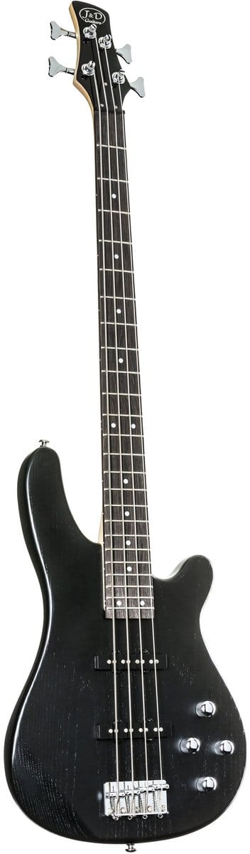 J & D 150J Trans. Satin zwart - Elektrische basgitaar