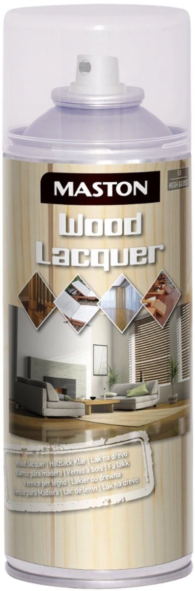 Maston Wood Lacquer Spray - Hoogglans - hout vernis - 400 ml - vernis spray