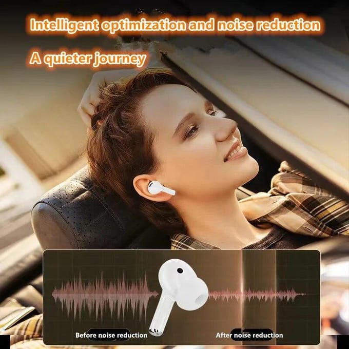 Écouteurs Bluetooth sans fil A8Pro avec écran couleur, réduction active du bruit, longue portée blanc