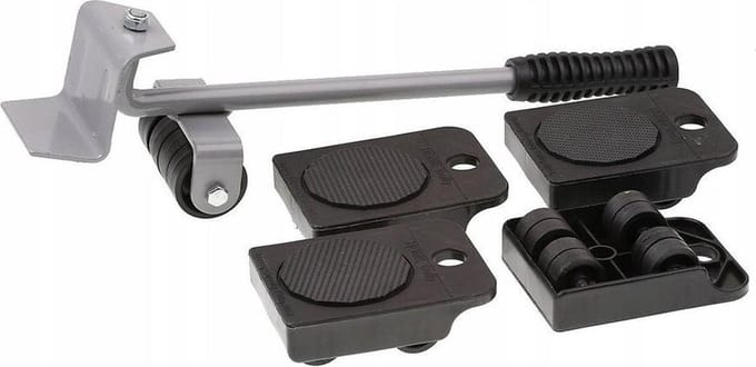 Meubelroller met hefboom - 150kg - 5 delig