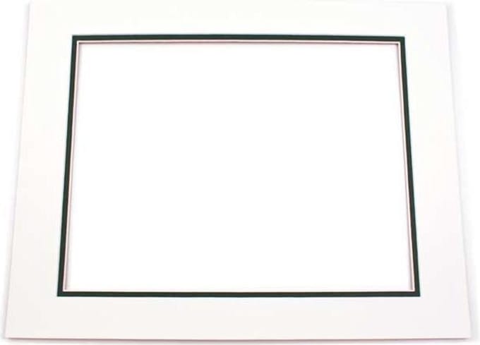 Passepartout Dubbeldik Ivoor/Donker Groen 20,3x25,4cm (10 stuks)