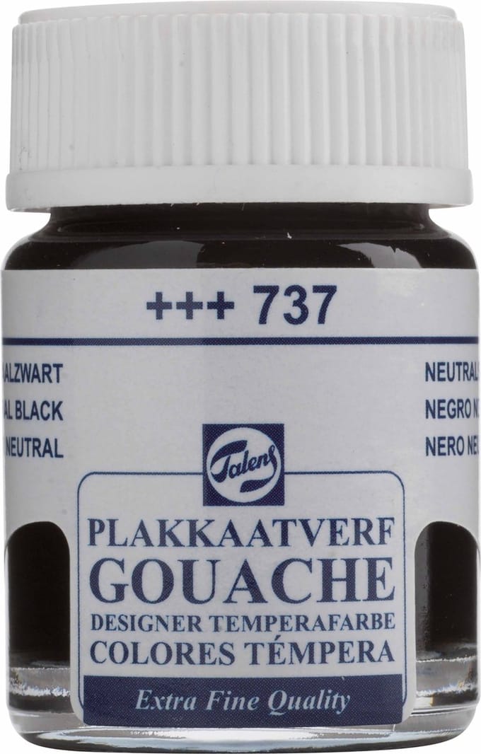Plakkaatverf Extra Fijn neutraalzwart, potje 16ml