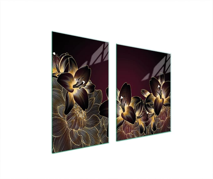 TMK ArtDeko - Glazen Snijplank en Beschermplaat - 100x52 cm - Orchidee - Hittebestendig