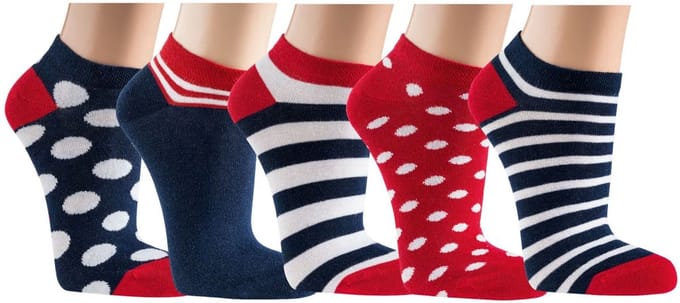 6 Paar - Gestreepte Sneakersokken - Biologisch Katoen - Socks4fun - Blauw Wit