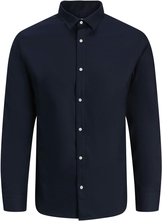 Jack & Jones - Heren Overhemden Joe Slim Fit Structure - Blauw - Maat XXL