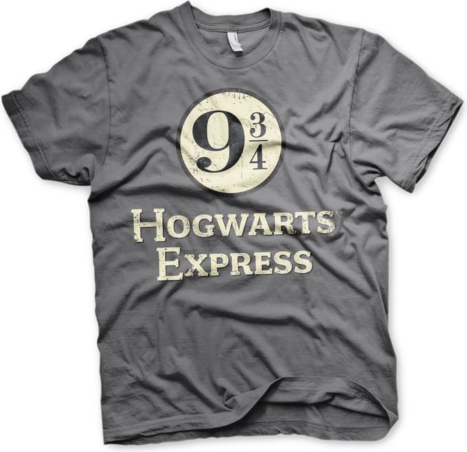 Harry Potter Hogwarts Express Perron 9¾ T-shirt donkergrijs