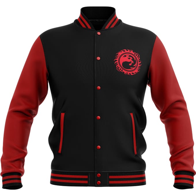 Magic: The Gathering Mountain Roundel Varsity Jacket - Black/Red - S