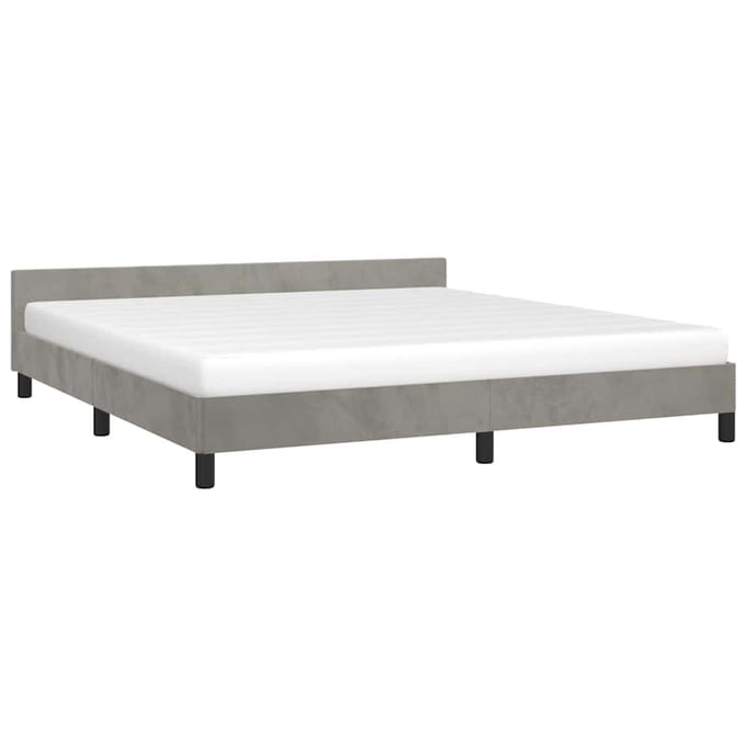 vidaXL - Bedframe - zonder - matras - 180x200 - cm - fluweel - lichtgrijs