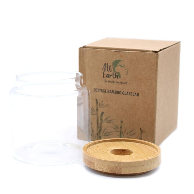 Glazen Voorraadpot - Bamboo Deksel - 10cm - Milieuvriendelijk