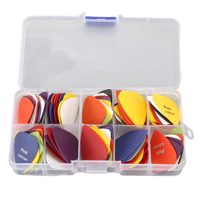 Ensemble de 100 médiators de guitare ABS givrés antidérapants portables professionnels remplacement