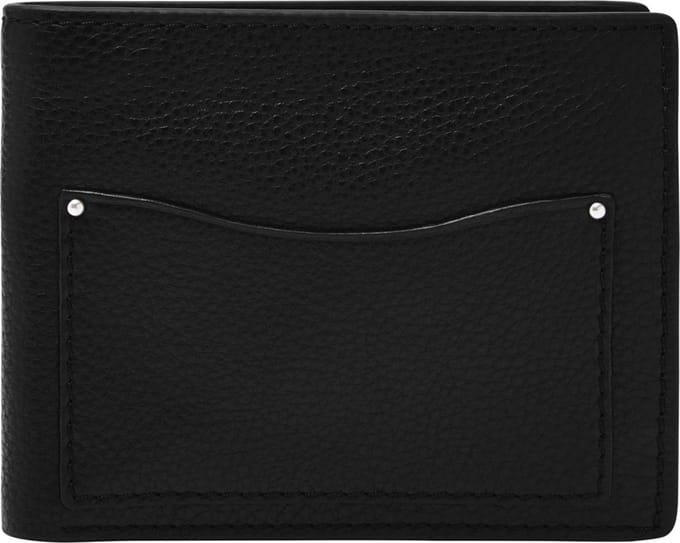 FOSSIL portemonnee Anderson Large Coin Pocket Bifold Black zwart