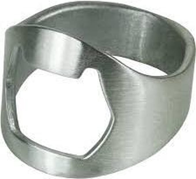 Barbuzzo Flessenopener ring - RVS - 1 maat