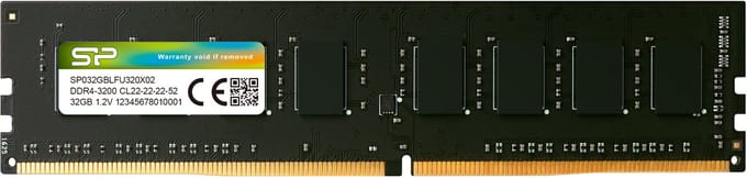 Silicon Power - Desktopgeheugen - DDR4 - 32GB - 3200MHz - CL22 - UDIMM - SP032GBLFU320X02