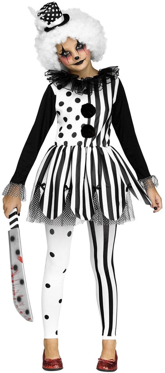 Griezelige Pantomime Clown Kinderkostuum - Kostuum Accessoires