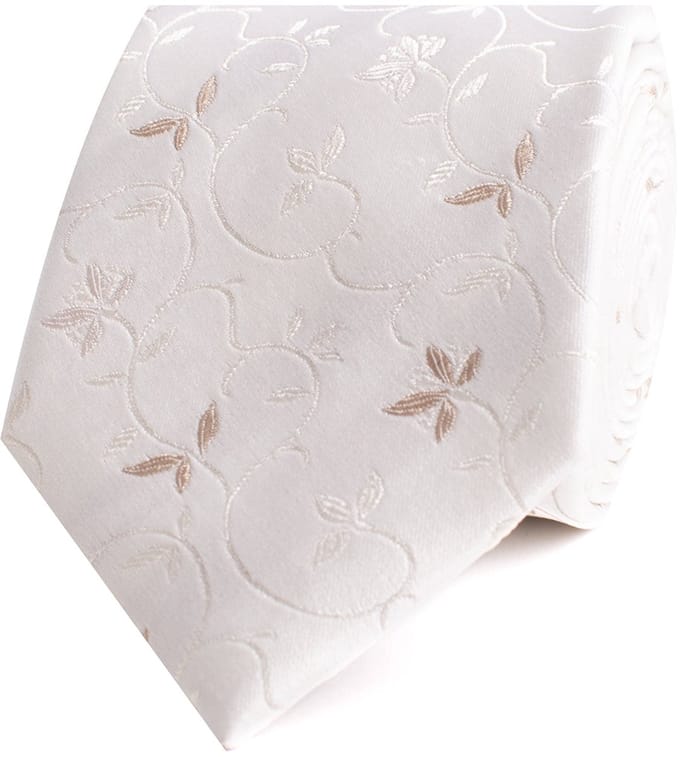 TRESANTI | EMIR | Zijden stropdas bladeren | Beige