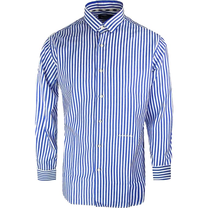 Aquascutum Heren Gestreept Overhemd Met Lange Mouwen (Blauw)