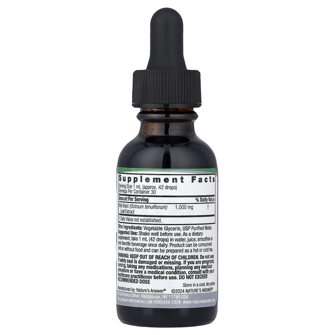 Nature's Answer, Heilige Basilicum, Alcoholvrij, 30ml (1 fl oz)