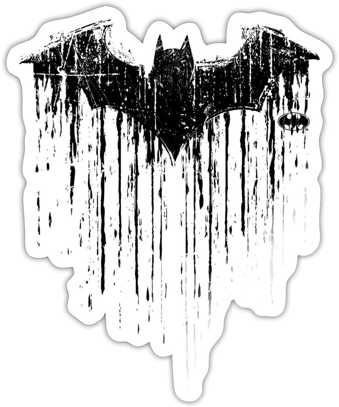 Batman Bat Logo Distressed Sticker maat S (10 x 10 cm)
