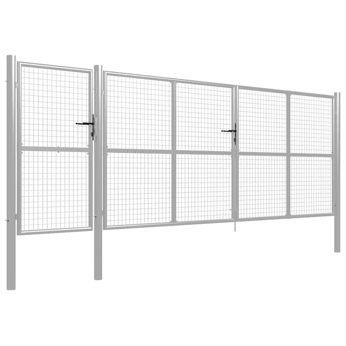 vidaXL Tuinpoort staal 500x150 cm zilver