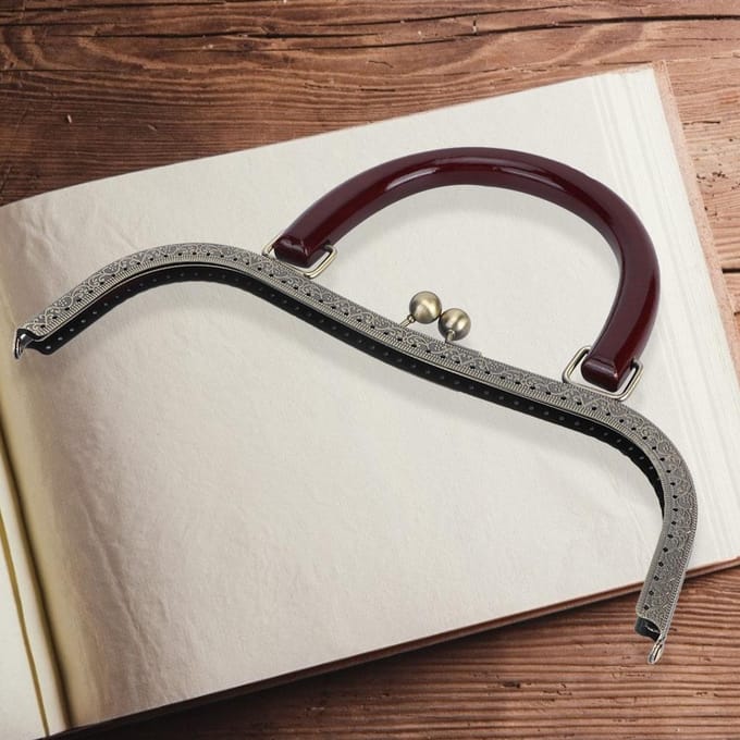 Vierkant Portemonneeframe Handtas Schoudertas Embossing Tas Handvat Frame voor Leerling black
