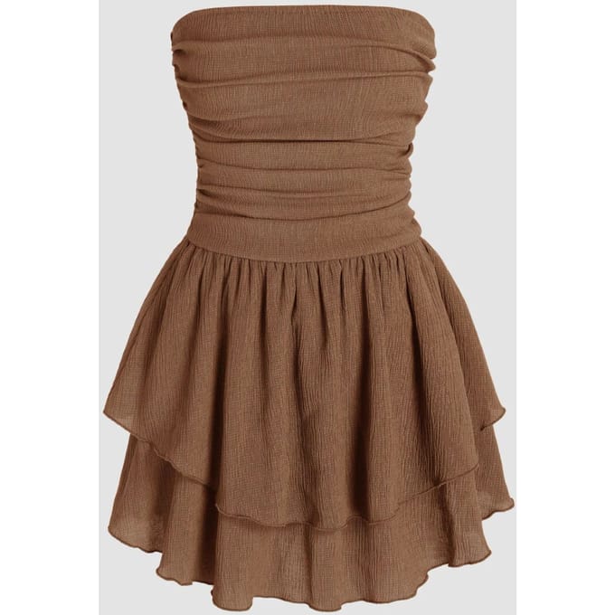 Strapless Gelaagd Mini-jurk