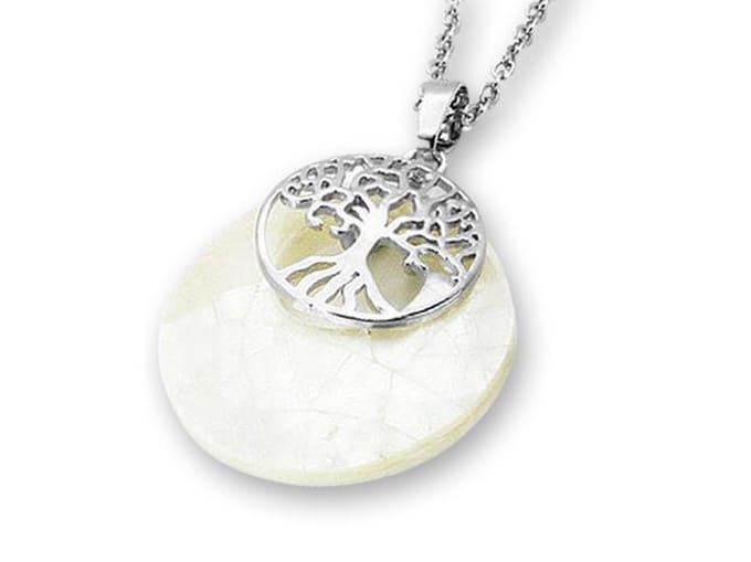Amanto Ketting Elza - 316L Staal - Natuursteen  - ∅28mm - 50cm