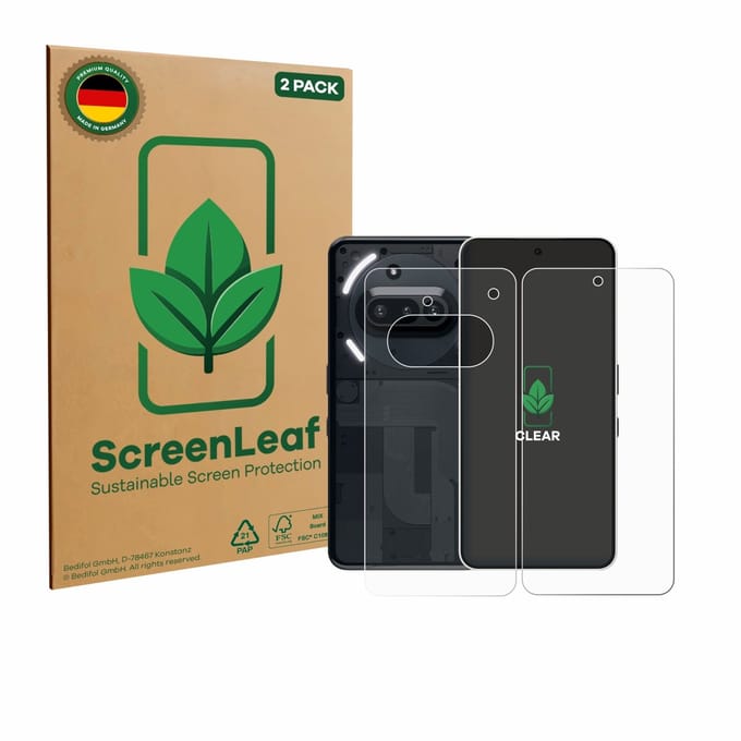 2 Stuks Screenprotector voor Nothing Phone (3a) (Voor+Achter) - Hoogwaardige Beschermfolie transparant
