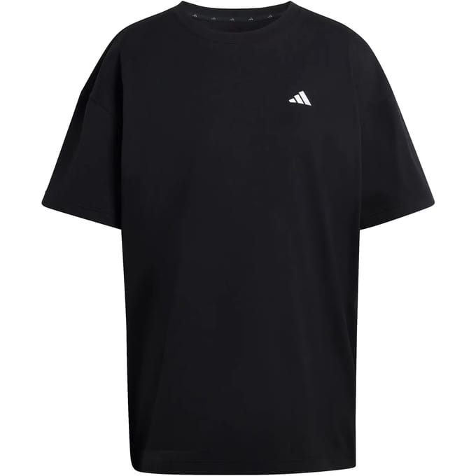 Adidas Power Essentials Workout Oversized T-shirt Met Korte Mouwen Zwart M Vrouw