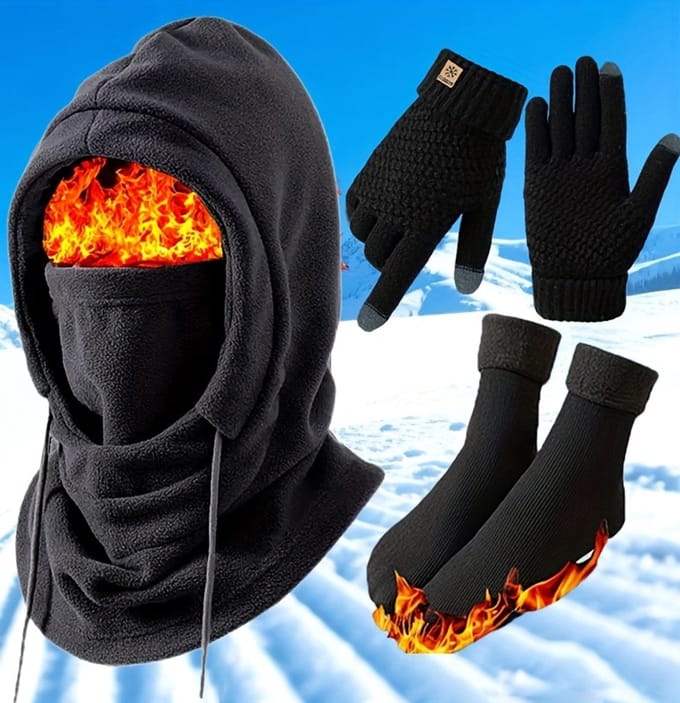 Livé® Winter Accessoire Set – Muts, Nekwarmer, Handschoenen & Sokken