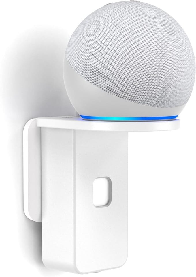 Wandhouder - Stopcontact houder - Apparaat opladen - Ingebouwd kabelbeheer - Compact ontwerp - Wit