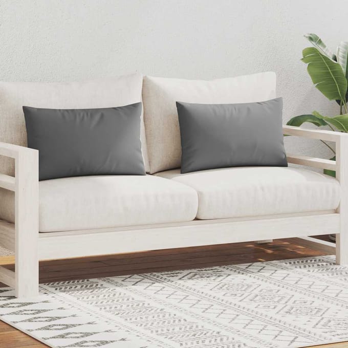 vidaXL - Buitenkussens - 60x40 - cm - grijs - 2 - st