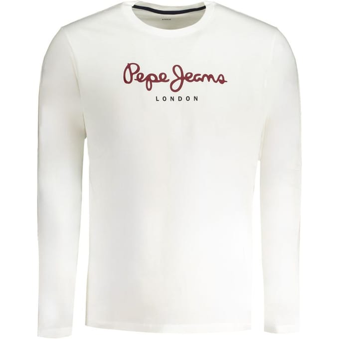 Pepe Jeans Heren Longsleeve regular fit Wit XL Ronde Hals Volwassenen