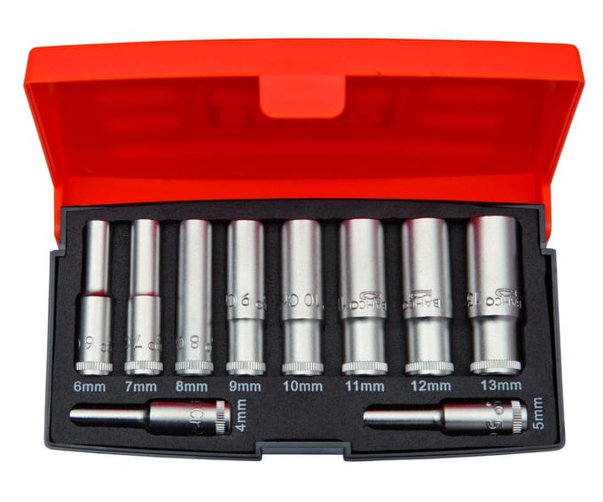 BAHCO Dopsleutelset 1/4 lang 10 stuks 4-13mm