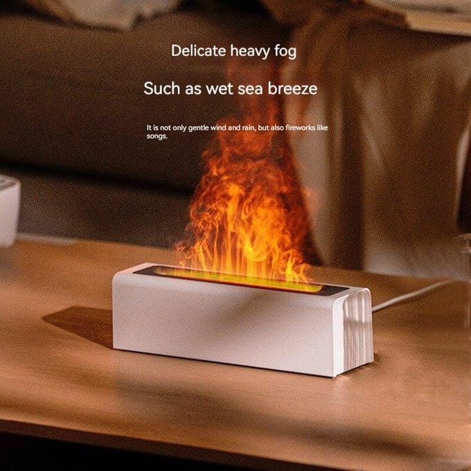 Diffuseur de flamme de Simulation colorée, diffuseur de parfum enfichable USB, diffuseur d'humidification de flamme pour bureau et maison noir