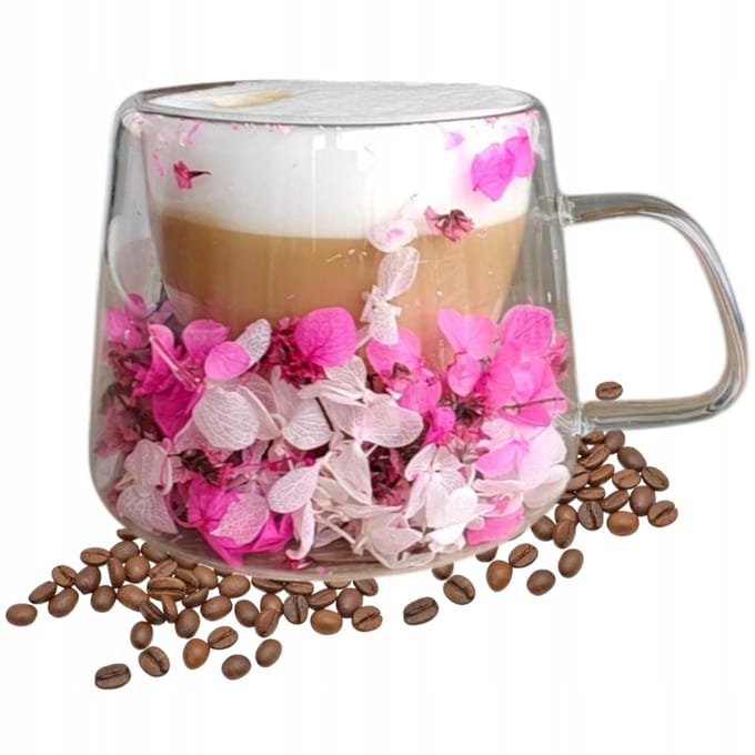Ecarla Glazen met Gedroogde Bloemen - 180ml - Set van 1