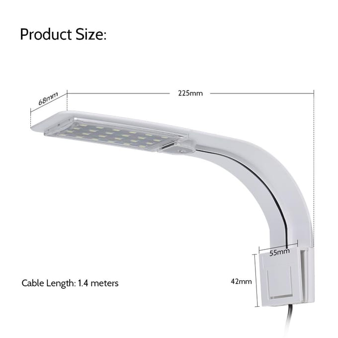 AC220V 10W 24 LED Aquariumlamp Vispotlamp Wit/Blauw Licht Draagbaar White/Blue Light -EU