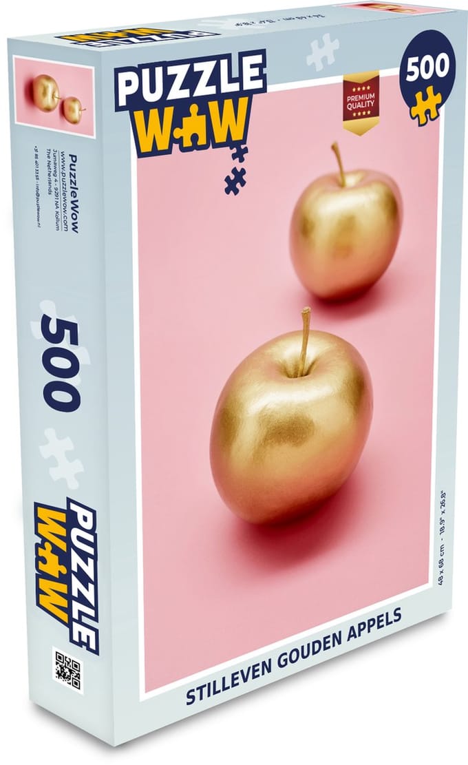 Puzzel Appel - Goud - Stilleven - Legpuzzel - Puzzel 500 stukjes