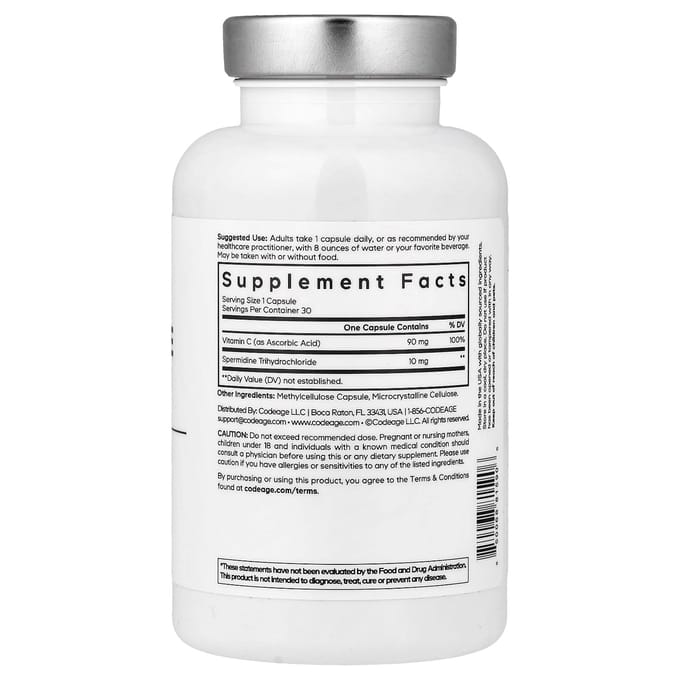 Codeage, Spermidine, 30 Veggie Capsules