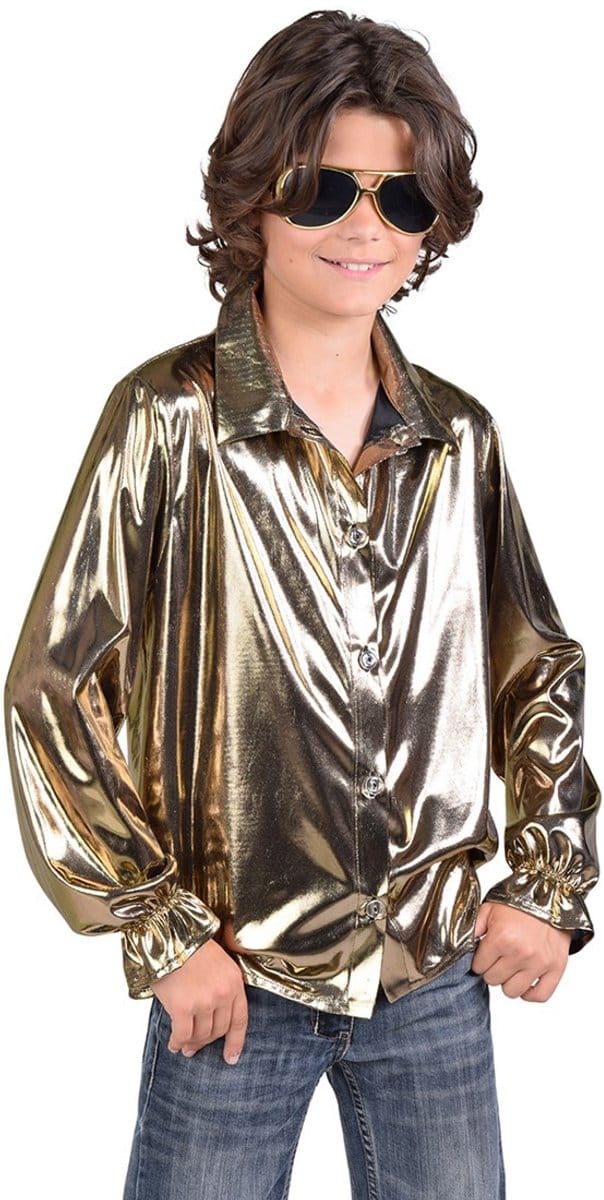 Magic Design Verkleedblouse Junior Polyester/folie Goud Mt 152
