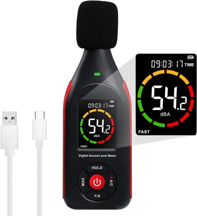 Professionele Decibelmeter - DB Meter - Geluidsmeter - Zwart