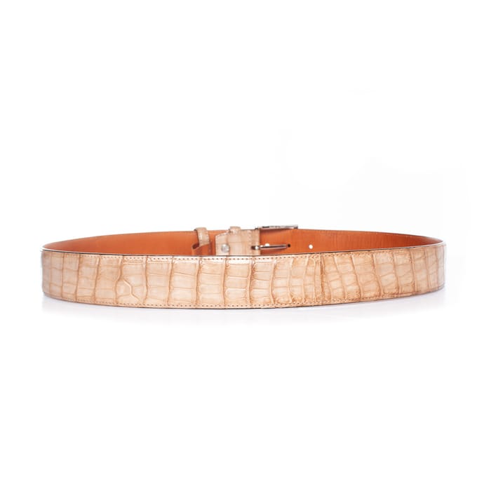 Santoni Alligator leren riem in bruin