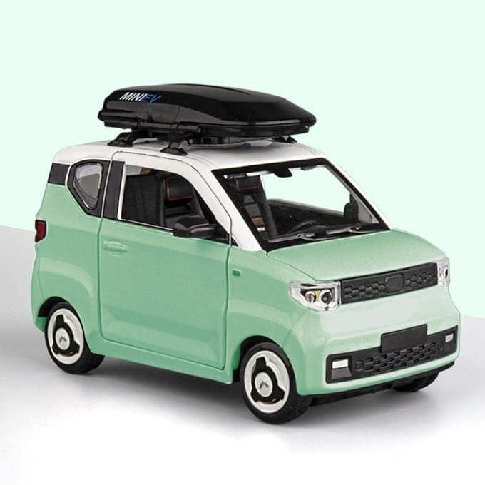 1:24 Speelgoedauto Wuling Mini Ev Diecast Legering Metaal Auto Model Voor Model Pull Back Auto Speelgoed Voertuigen Miniature Schaal Verjaardagscadeau