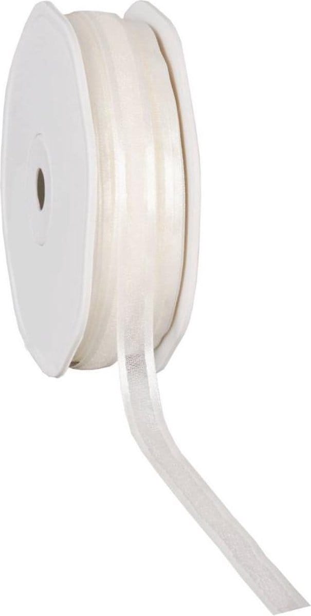 Satin edge Organzalint Champagne – 10 mm × 50 m – Organza
